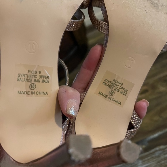 Beautiful Rose Gold Rhinestone Strap Heels - Picture 5 of 5